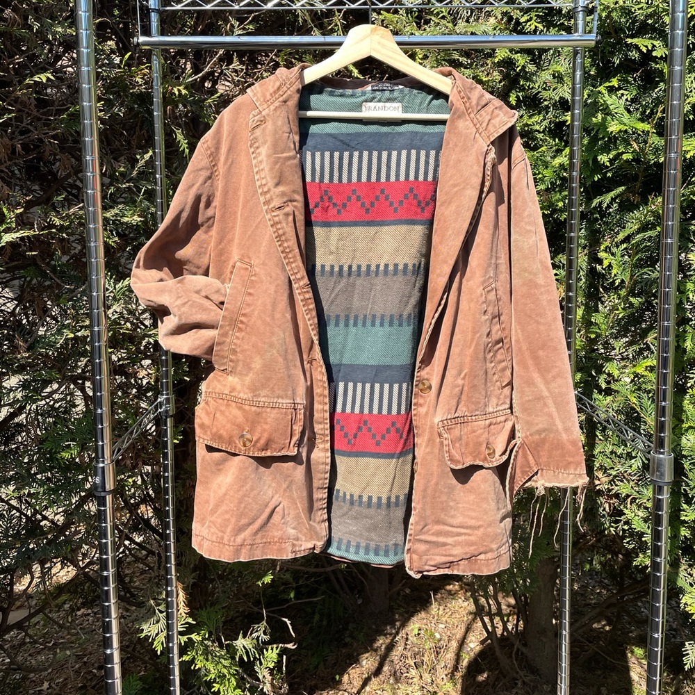 Vintage bohemian distressed denim jacket